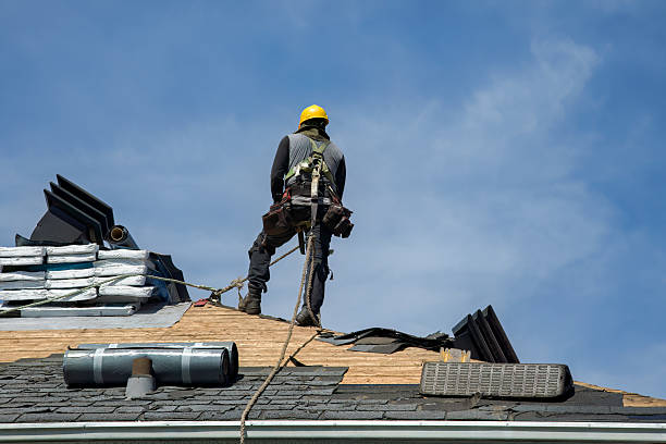 Professional Gutter Installation technician working in Easton, WA